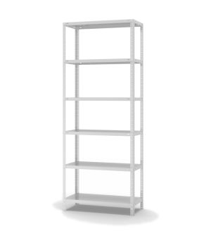 Fachbodenregal Grundregal WR, 2.500×1.000×400 mm, lichtgrau