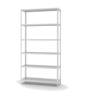Fachbodenregal Grundregal WR, 2.500×1.300×400 mm, lichtgrau