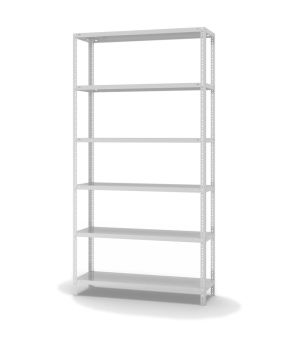 Fachbodenregal Grundregal WR, 2.500×1.300×400 mm, lichtgrau