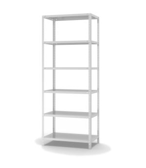 Fachbodenregal Grundregal WR, 2.500×1.000×500 mm, lichtgrau
