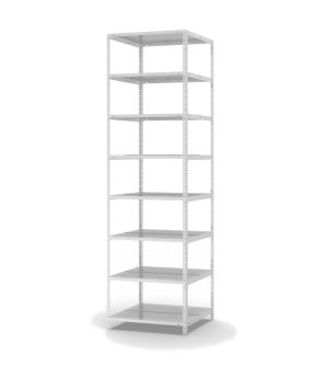 Aktenregal Grundregal WR, 2.550×750×600 mm, lichtgrau