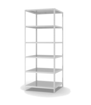 Fachbodenregal Grundregal WR, 2.500×1.000×800 mm, lichtgrau