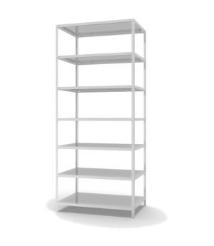 Fachbodenregal Grundregal WR, 3.000×1.300×800 mm, lichtgrau