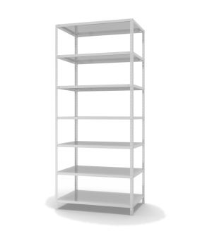 Fachbodenregal Grundregal WR, 3.000×1.300×800 mm, lichtgrau