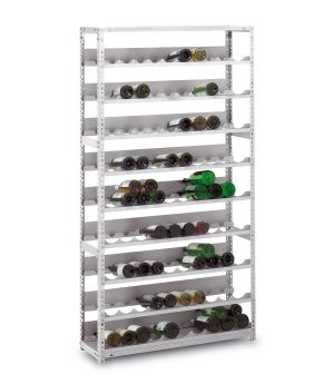 Weinflaschenregal Grundregal WR, 1.850×1.000×300 mm, lichtgrau