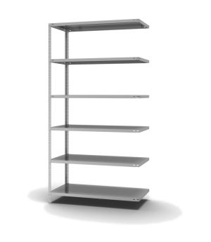 Fachbodenregal Anbauregal WR, 2.500×1.300×600 mm, verzinkt