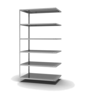 Fachbodenregal Anbauregal WR, 2.500×1.300×800 mm, verzinkt