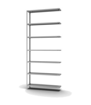 Fachbodenregal Anbauregal WR, 3.000×1.300×300 mm, verzinkt