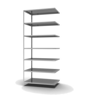 Fachbodenregal Anbauregal WR, 3.000×1.300×800 mm, verzinkt