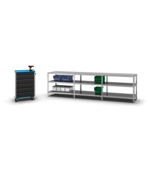 Fachbodenregal Anbauregal WR, 800×1.000×500 mm, verzinkt