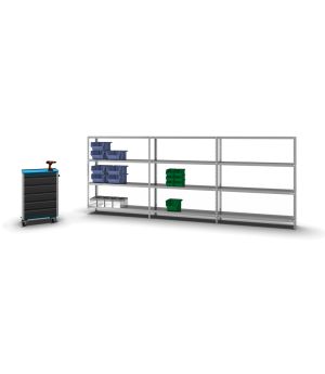 Fachbodenregal Anbauregal WR, 1.500×1.300×300 mm, verzinkt