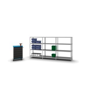 Fachbodenregal Anbauregal WR, 1.500×1.000×400 mm, verzinkt