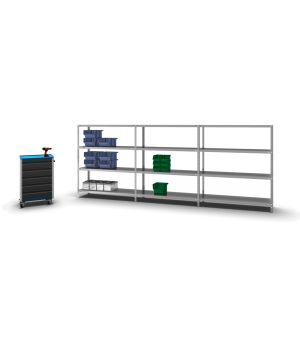 Fachbodenregal Anbauregal WR, 1.500×1.300×400 mm, verzinkt
