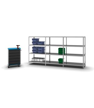 Fachbodenregal Anbauregal WR, 1.500×1.000×500 mm, verzinkt