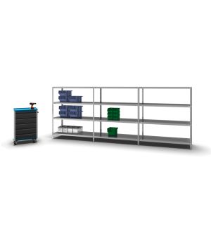 Fachbodenregal Anbauregal WR, 1.500×1.300×500 mm, verzinkt
