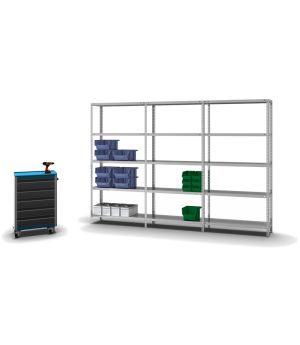 Fachbodenregal Anbauregal WR, 2.000×1.000×300 mm, verzinkt