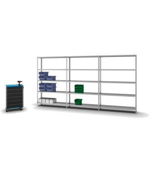 Fachbodenregal Anbauregal WR, 2.000×1.300×300 mm, verzinkt
