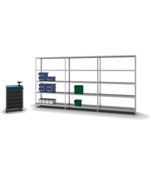 Fachbodenregal Anbauregal WR, 2.000×1.300×400 mm, verzinkt