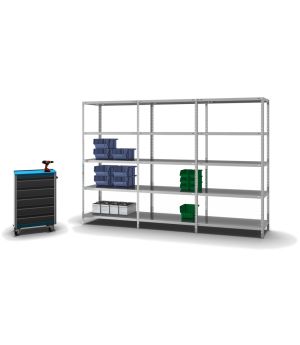 Fachbodenregal Anbauregal WR, 2.000×1.000×500 mm, verzinkt