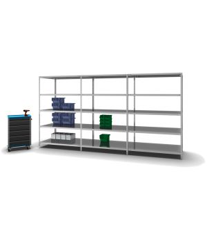 Fachbodenregal Anbauregal WR, 2.000×1.300×800 mm, verzinkt
