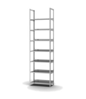 Aktenregal Grundregal WR, 2.550×750×300 mm, verzinkt