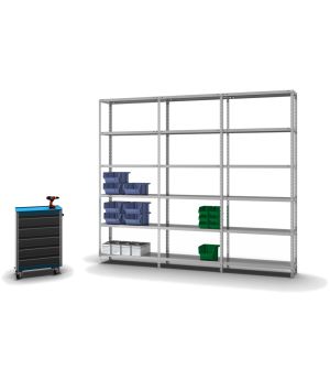Fachbodenregal Anbauregal WR, 2.500×1.000×300 mm, verzinkt