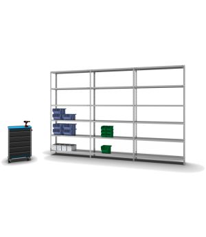 Fachbodenregal Anbauregal WR, 2.500×1.300×300 mm, verzinkt