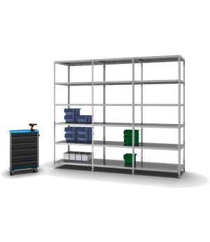 Fachbodenregal Anbauregal WR, 2.500×1.000×600 mm, verzinkt