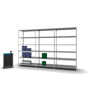Fachbodenregal Anbauregal WR, 2.500×1.300×600 mm, verzinkt