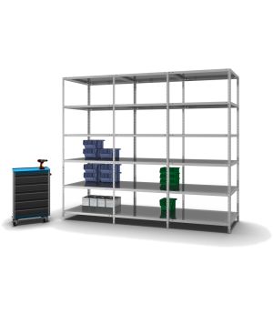 Fachbodenregal Anbauregal WR, 2.500×1.000×800 mm, verzinkt