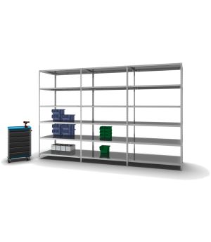 Fachbodenregal Anbauregal WR, 2.500×1.300×800 mm, verzinkt