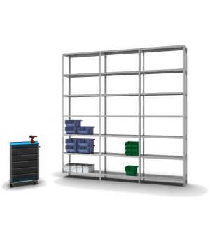 Fachbodenregal Anbauregal WR, 3.000×1.000×300 mm, verzinkt