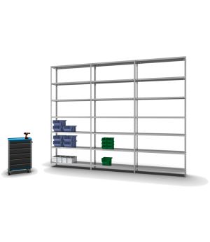 Fachbodenregal Anbauregal WR, 3.000×1.300×300 mm, verzinkt