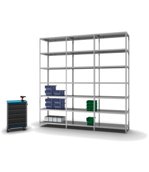 Fachbodenregal Anbauregal WR, 3.000×1.000×500 mm, verzinkt