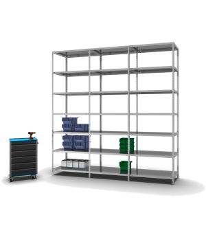 Fachbodenregal Anbauregal WR, 3.000×1.000×600 mm, verzinkt