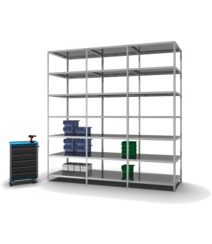 Fachbodenregal Anbauregal WR, 3.000×1.000×800 mm, verzinkt