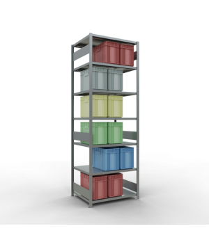 Schwerlastregal Grundregal, 3000x1000x800 mm (HxBxT), 7 Fachböden, Fachlast 330 kg, Längenriegel, verzinkt