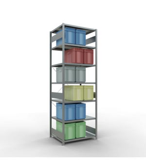 Schwerlastregal Grundregal, 3000x1000x800 mm (HxBxT), 7 Fachböden, Fachlast 330 kg, Kreuzstrebe, verzinkt