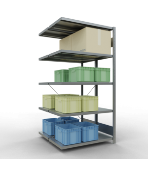 Schwerlastregal Doppel-Anbauregal 250 kg Fachlast 2000x1000x2x500 mm, 2x5 Fachböden