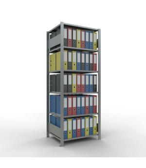 Büroregal Steckregal Grundregal , 2000x750x600 mm, 6 Fachböden, 150 kg Fachlast, Längenriegel, verzinkt, ohne Mittelanschlag