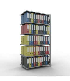 Büroregal Steckregal Anbauregal , 2000x1000x600 mm, 6 Fachböden, 150 kg Fachlast, Längenriegel, verzinkt, ohne Mittelanschlag