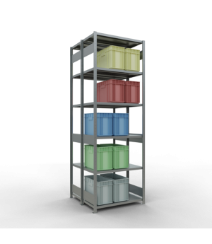 Schwerlastregal Doppel-Grundregal 3000x1000x(2x500) mm, 2x7 Fachböden, 250 kg Fachlast, Längenriegel, verzinkt