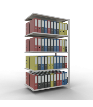 Büroregal Steckregal Anbauregal 1800x1000x600 mm, 5 Fachböden, 150 kg Fachlast, Längenriegel, RAL 7035 lichtgrau, ohne Mittelanschlag
