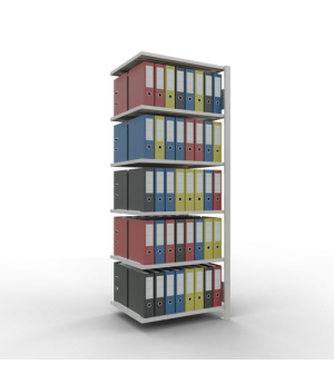 Büroregal Steckregal Anbauregal 2000x750x600 mm, 6 Fachböden, 150 kg Fachlast, Längenriegel, RAL 7035 lichtgrau, ohne Mittelanschlag