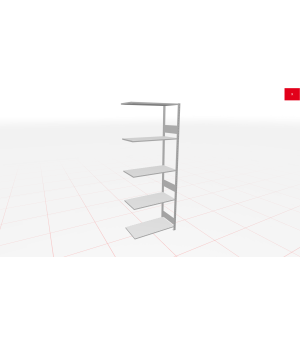 Schwerlastregal Anbauregal 2750x750x300, 6 Ebenen, 150 kg Fachlast, Kreuzstrebe, RAL 7035 lichtgrau
