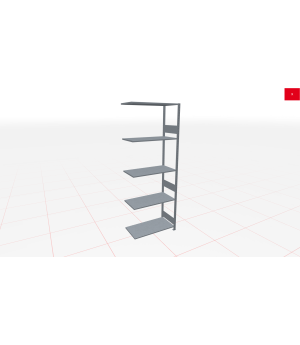 Schwerlastregal Anbauregal 2750x750x300, 6 Ebenen, 150 kg Fachlast, Kreuzstrebe, verzinkt