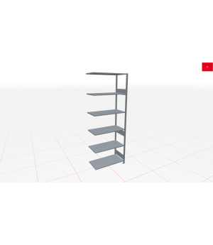 Schwerlastregal Anbauregal 2750x750x300, 7 Ebenen, 150 kg Fachlast, Kreuzstrebe, verzinkt