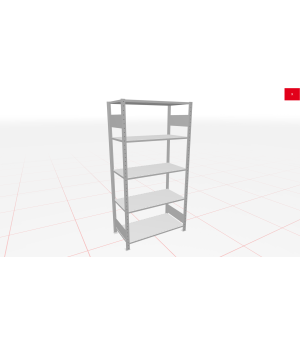 Schwerlastregal Grundregal 1800x1000x300, 5 Ebenen, 150 kg Fachlast, Kreuzstrebe, RAL 7035 lichtgrau