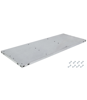 Zusatz-Fachboden, Regalboden für Fädelstäberregal, 70 kg Fachlast, 900x350, verzinkt, inkl. 4 Schrauben + Muttern