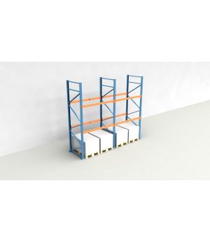 Schwerlastregal Palettenregal NEDCON 2.500x3950x1.100 mm (HxBxT), Einfachregal, 3 Lagerebenen, 3.000 kg Fachlast, Keine Böden